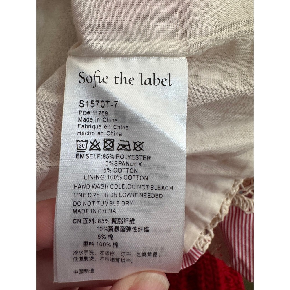 Sofie The Label Pink Lace Patchwork Tie-Front Cro… - image 7